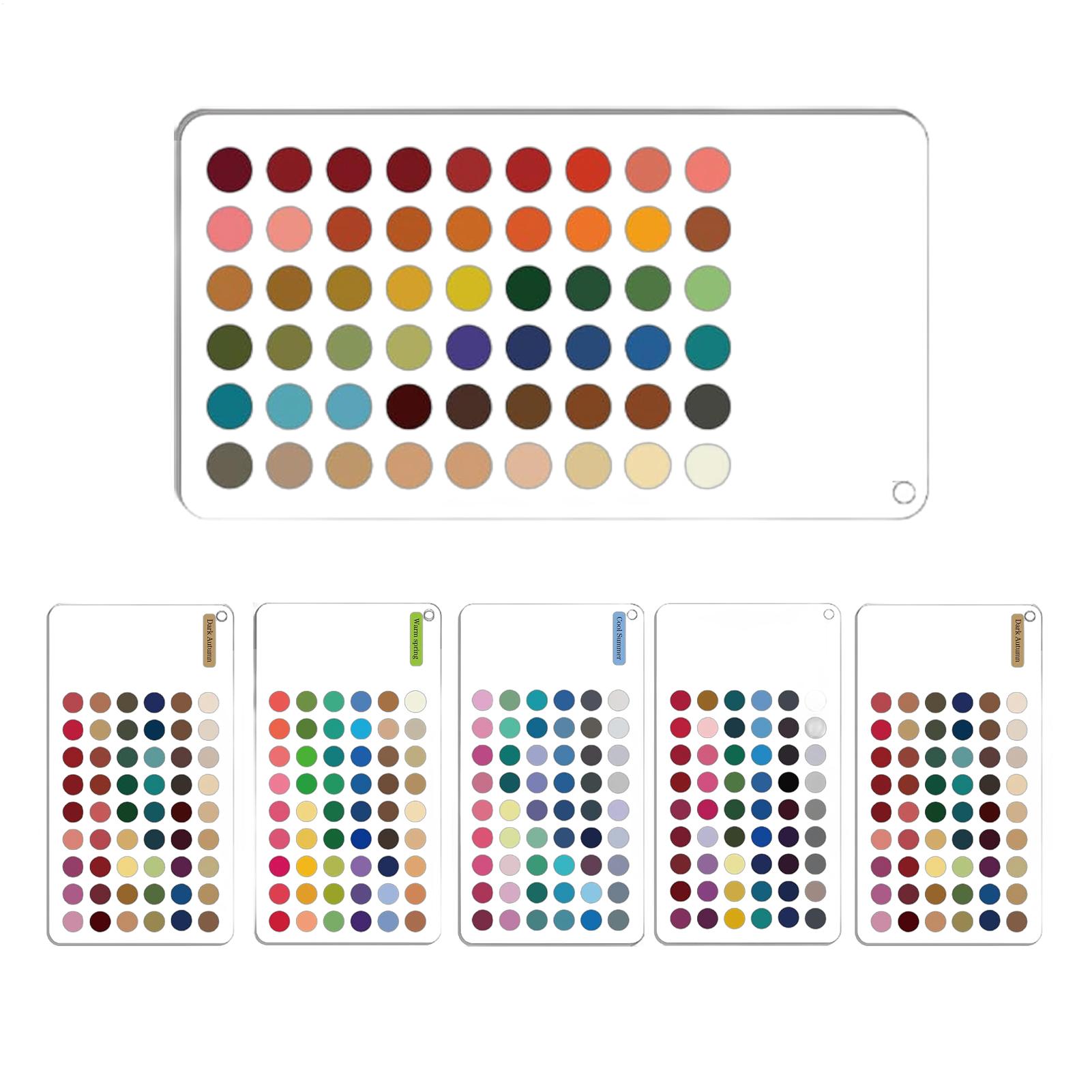 Color Checker Card - ชุดการ์ดสีโทนสีฤดูใบไม้ร่วงเข้ม 6 ชิ้น ชุดพาเลตต์สีพกพาสำหรับการวิเคราะห์สีและการจัดแต่งสี เหมาะสำหรับบ้าน สำนักงาน