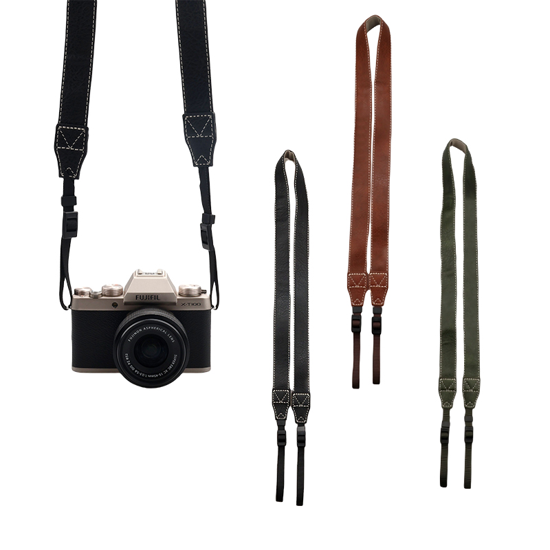 Camera Strap Leather - Universal Adjustable Vintage PU หนังกล้องสายคล้องไหล่เข็มขัดสําหรับ Sony/