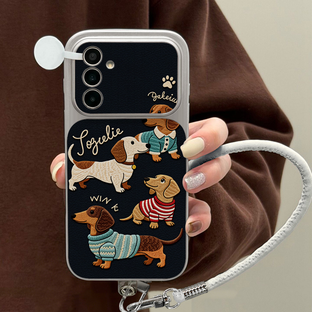 Camera Strap Leather - การ์ตูนดัชชุนด์เคสโทรศัพท์สำหรับซัมซุง A56 A55 A57 A36 A37