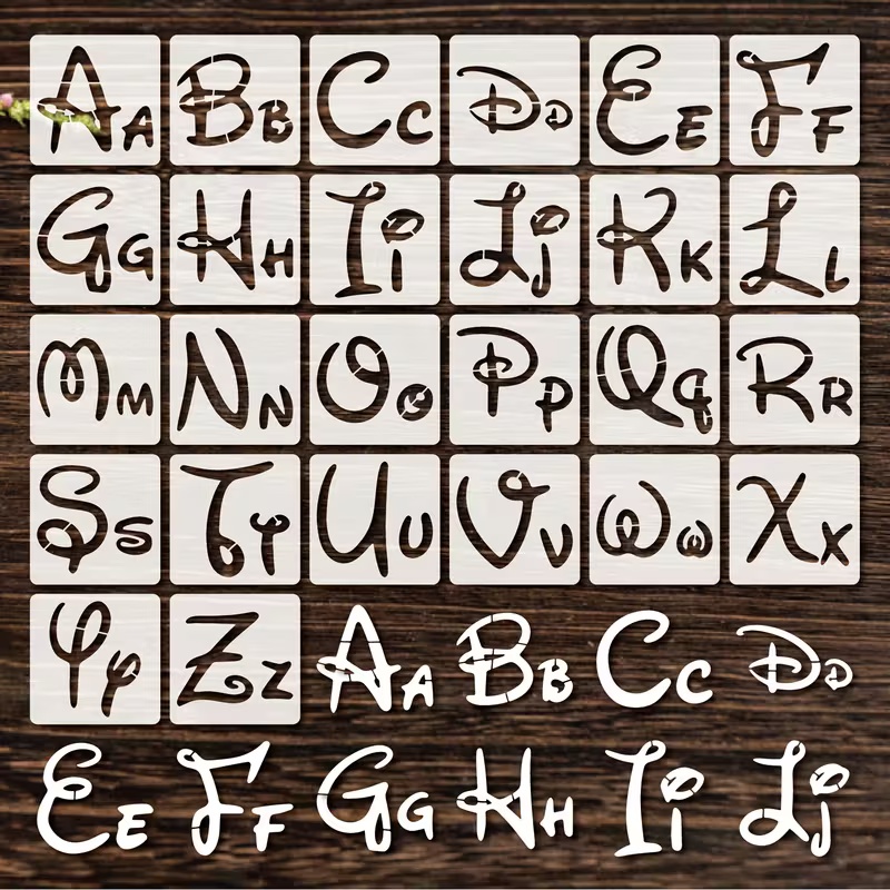 Photography Font - ชุดแม่แบบตัวอักษร 26 ชิ้น ขนาด 2.95x2.95 นิ้ว