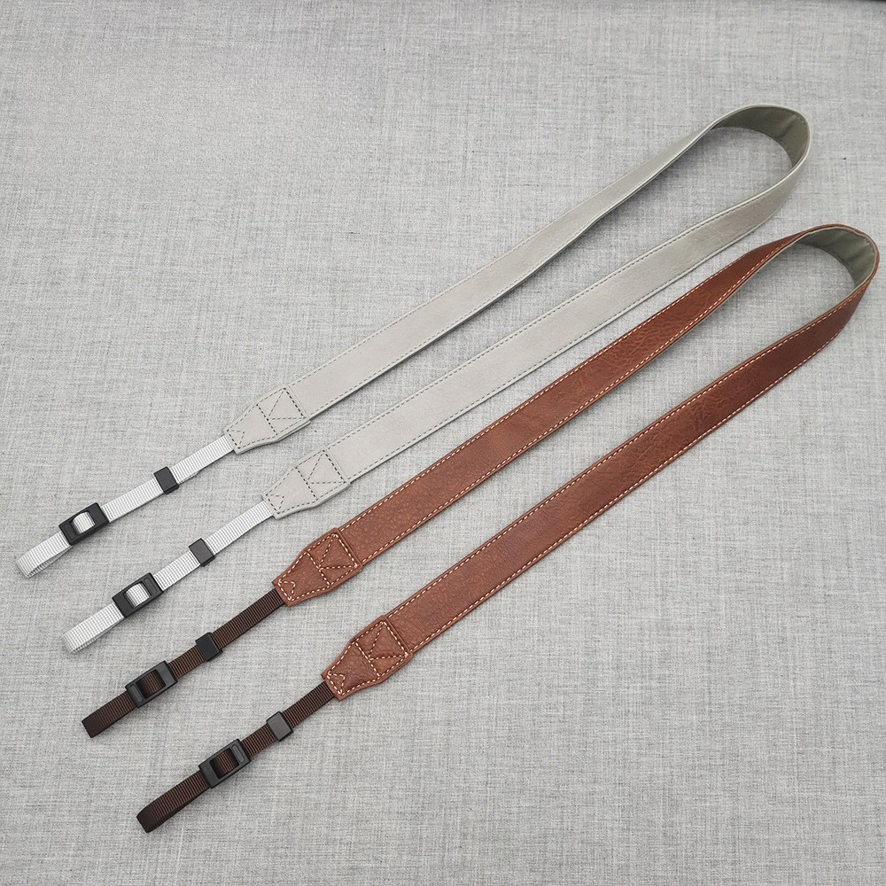 Camera Strap Leather - สายคล้องกล้องหนัง PU สไตล์เรโทร ปรับได้ สำหรับกล้อง Sony/