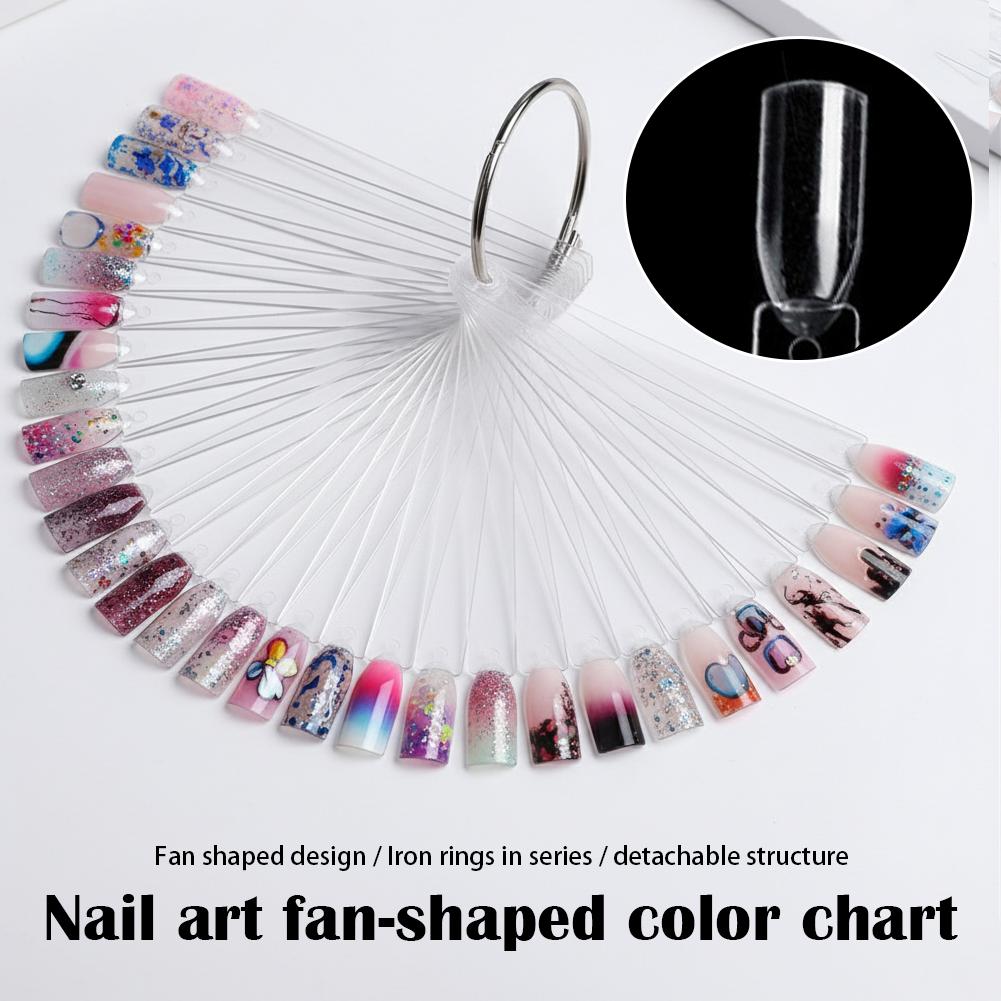 Color Checker Card - แผ่นแสดงสีเล็บแบบใส 50 ชิ้น พร้อมช่องใส่ตัวอย่างเจลทาเล็บ สำหรับร้านทำเล็บ