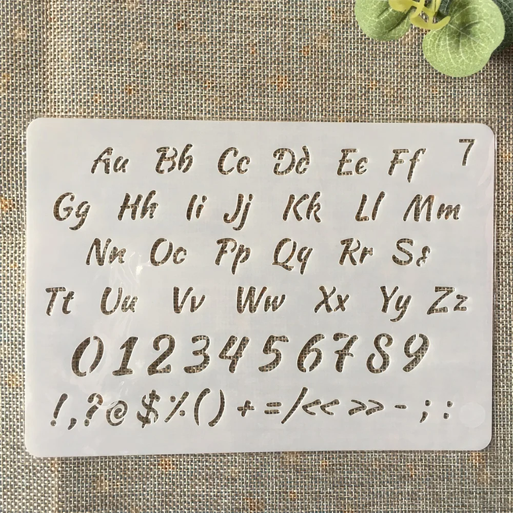 Photography Font - 18 ซม.ตัวอักษรตัวอักษรภาษาอังกฤษ DIY Layering Stencils ภาพวาดสมุดภาพสี