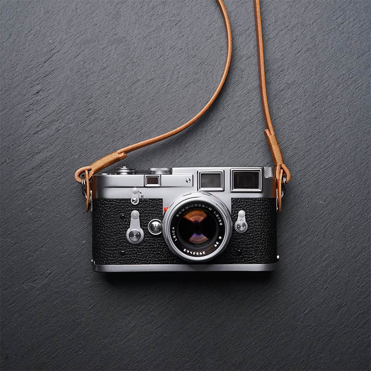 Camera Strap Leather - สายคล้องกล้องหนังแท้ทำมือ Mr. Stone สายสะพายไหล่ (แบบพัน) อุปกรณ์เสริมกล้องถ่ายรูป