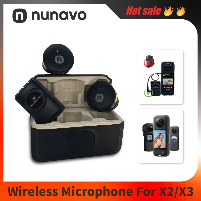 Insta360 Camera X3 - NUNAVO ไมโครโฟนไร้สายไมโครโฟนสําหรับ Insta360 X3 one x2