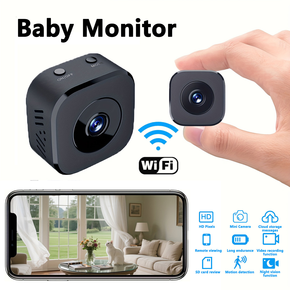 Photography Unit - 1080P HD Mini WiFi กล้องความปลอดภัยในร่มการเฝ้าระวังความปลอดภัย Baby