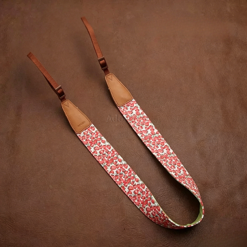 Camera Strap Leather - สายคล้องกล้องหนังแท้ ปรับได้ ใช้ได้กับกล้อง DSLR/มิเรอร์เลส