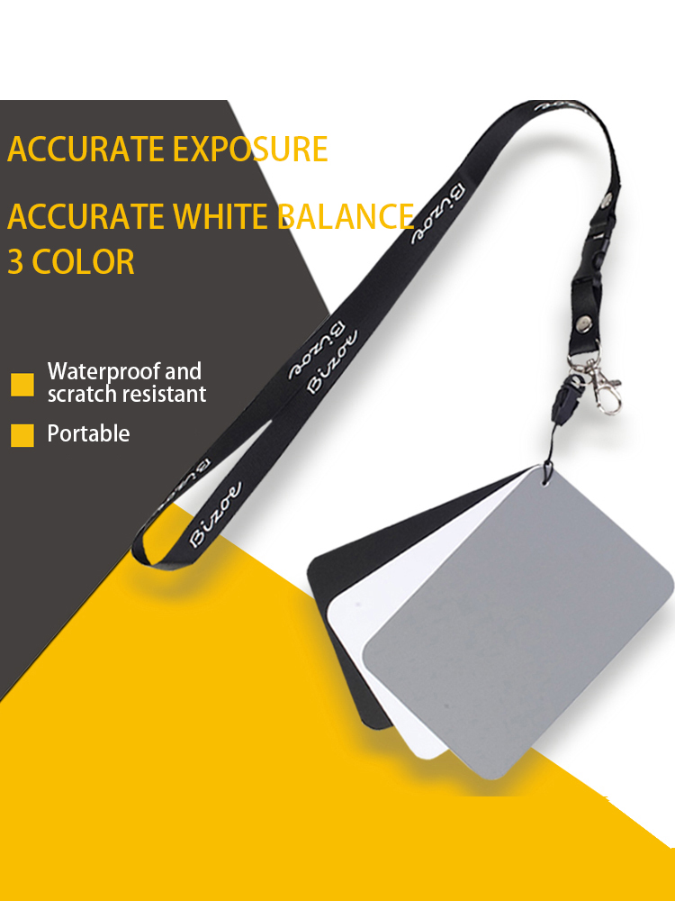 Color Checker Card - การ์ดสมดุลสีขาว18% เป็นกลางการ์ดสีเทาอุปกรณ์เสริมกล้องถ่ายรูปตรวจสอบการแก้ไขสีสำหรับ Canon Nikon Pentax