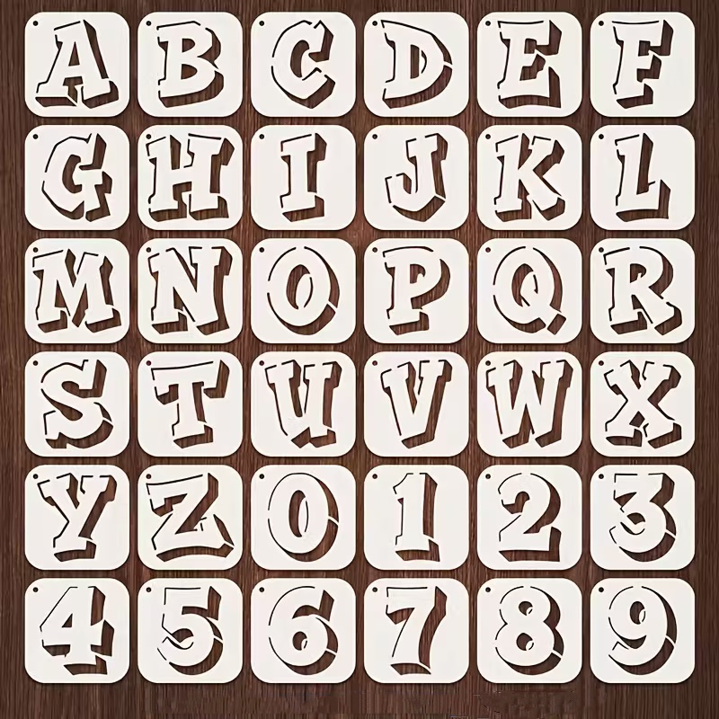 Photography Font - ชุดแม่แบบตัวอักษรและตัวเลขขนาด 2.95 นิ้ว 36 ชิ้น สำหรับงาน