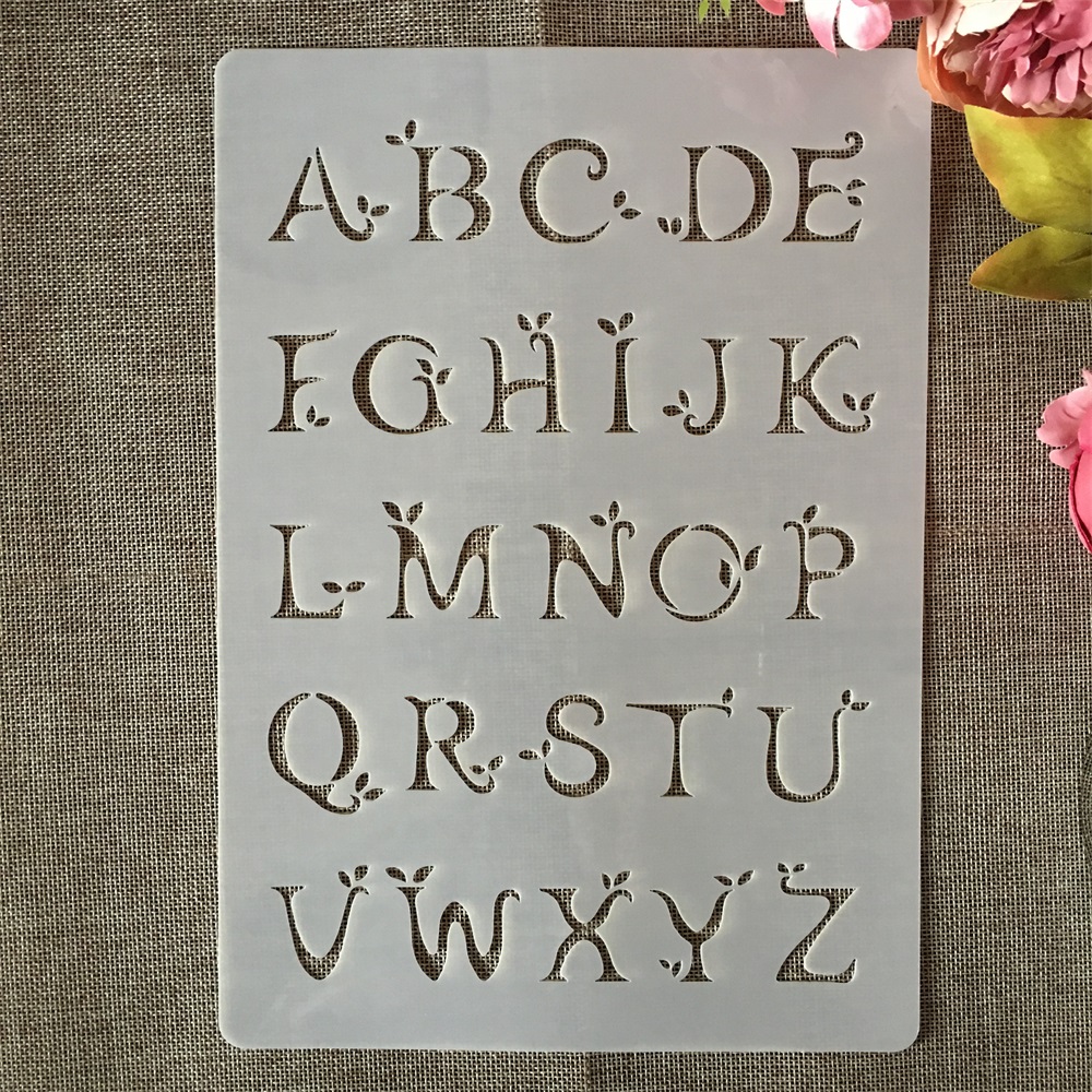 Photography Font - A4 29ซม.ตัวอักษรตัวอักษรภาษาอังกฤษประเภท B DIY Layering Stencils