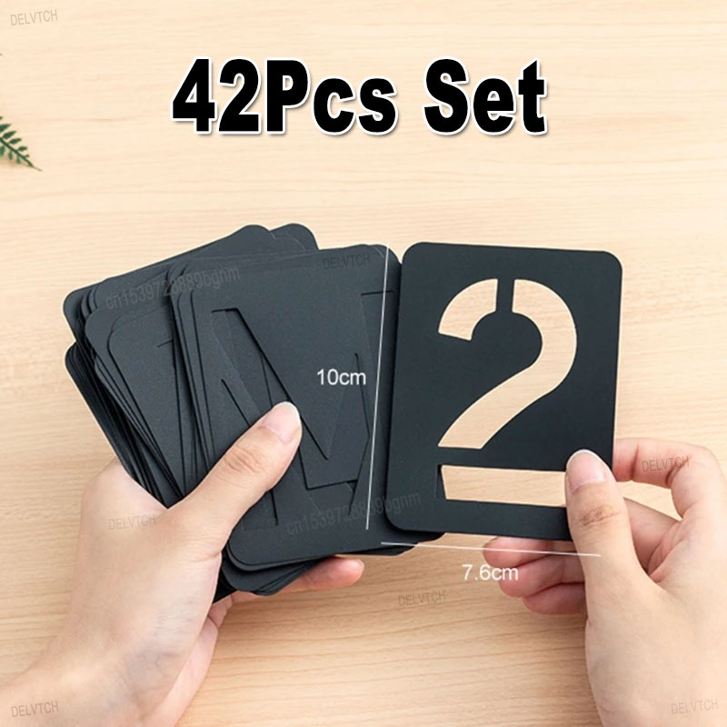 42 ชิ้นชุดพลาสติก Hollowed ตัว - Photography Font บทวิจารณ์และราคา