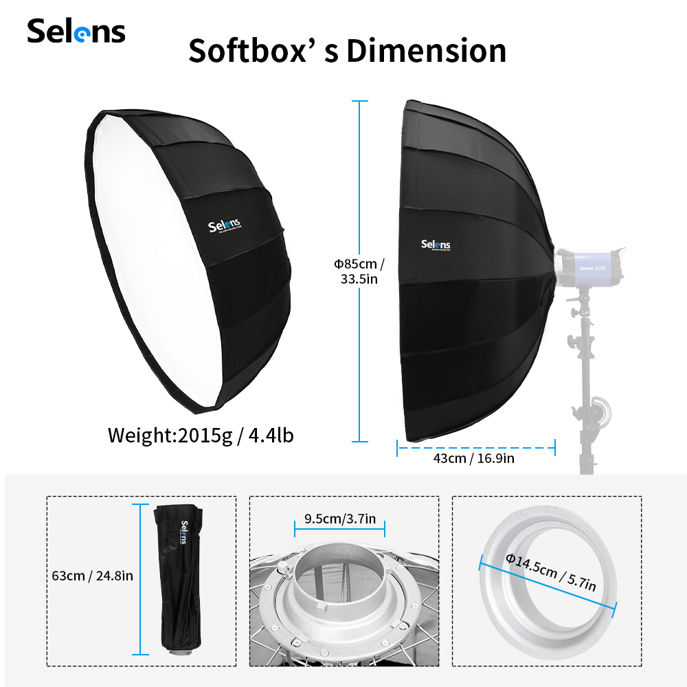 Selens 85ซม.ร่มเรดาร์ Softbox  - Beauty Dish Softbox บทวิจารณ์และราคา