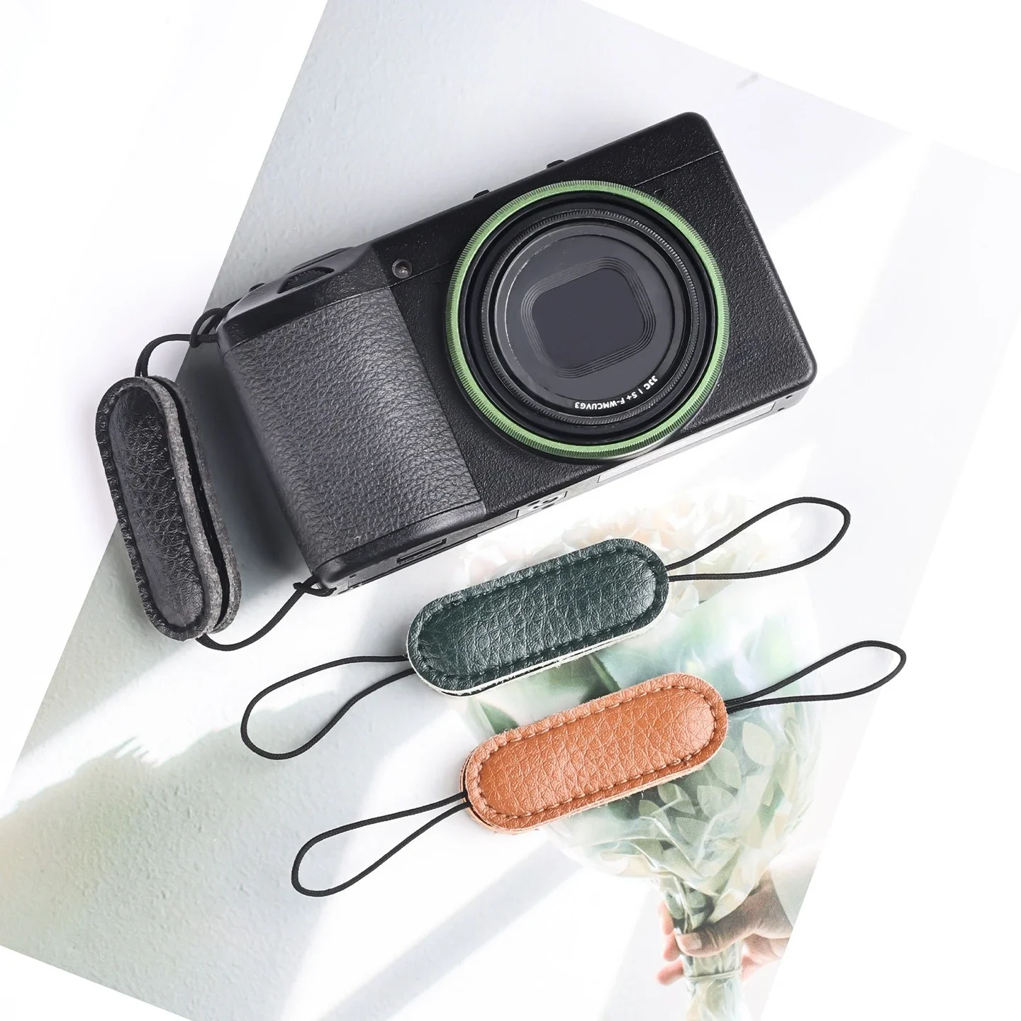 สายคล้องนิ้วมือหนังแท้สำหรับกล - Camera Strap Leather บทวิจารณ์และราคา