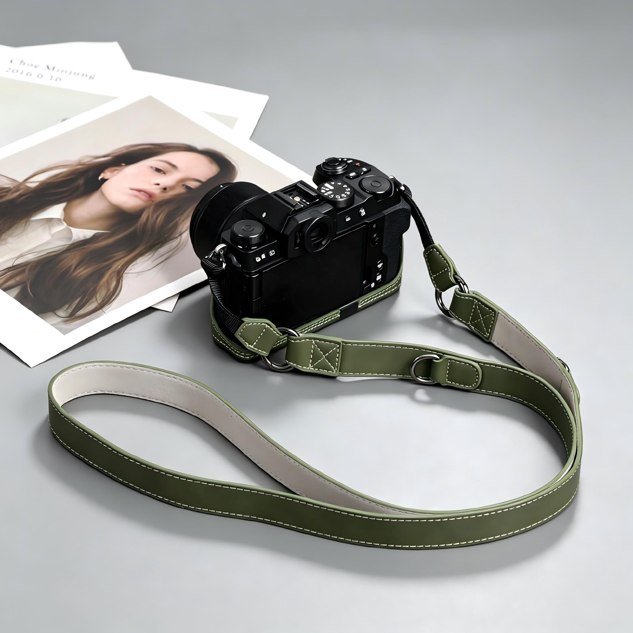 สายคล้องกล้องหนังแว็กซ์แบบวินเ - Camera Strap Leather บทวิจารณ์และราคา