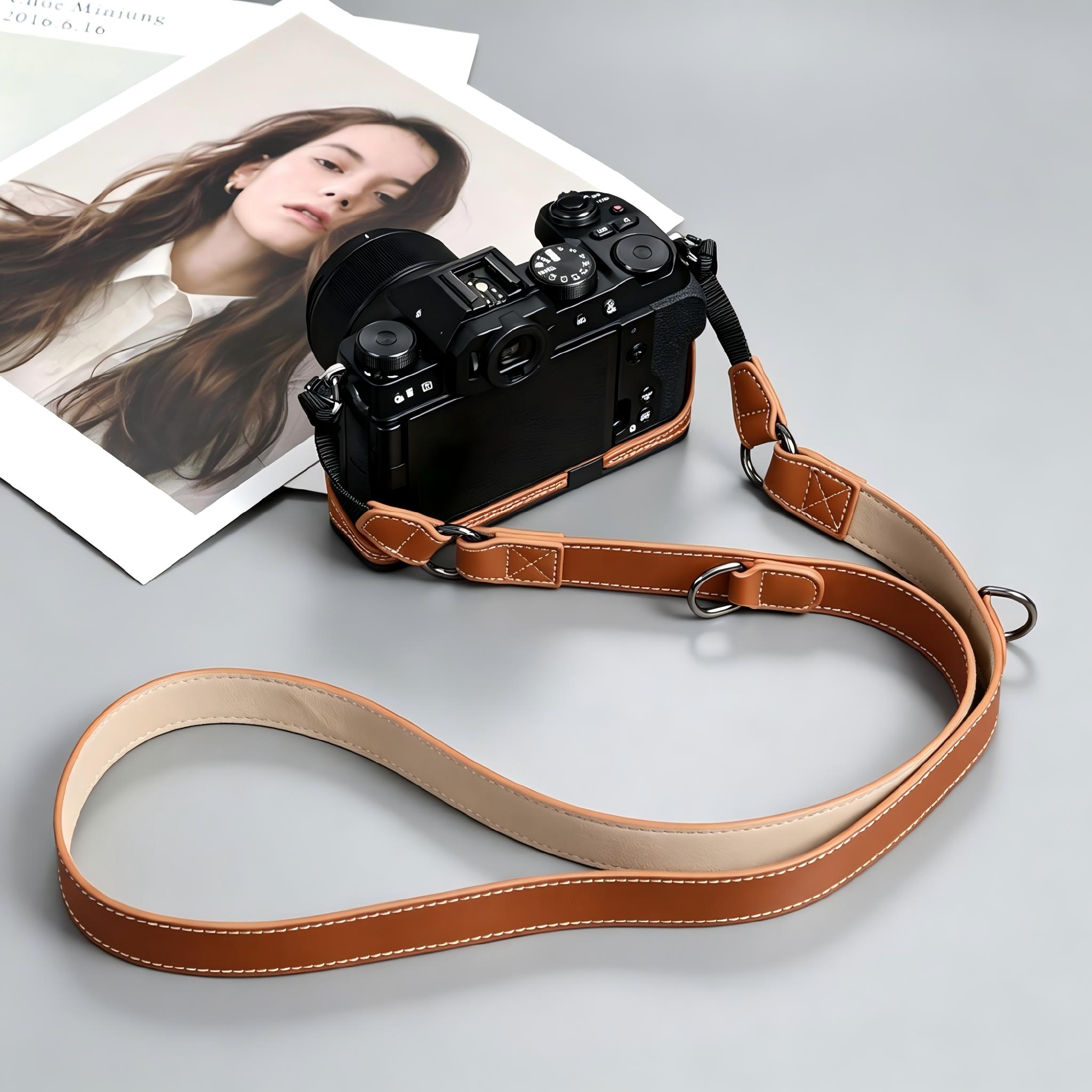 สายคล้องกล้องหนังแว็กซ์แบบวินเ - Camera Strap Leather บทวิจารณ์และราคา