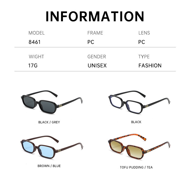 แว่นกันแดดทรงสี่เหลี่ยมเล็กแบบ - Photography Fashion บทวิจารณ์และราคา